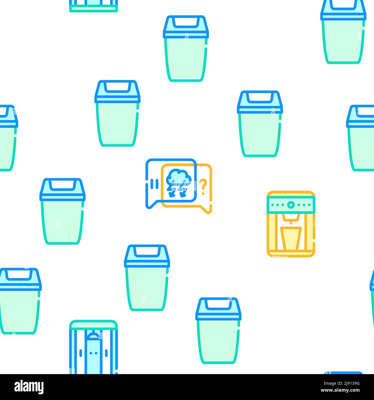 Coworking Work Office Collection Icons Set Vector Stock Vector Image ...