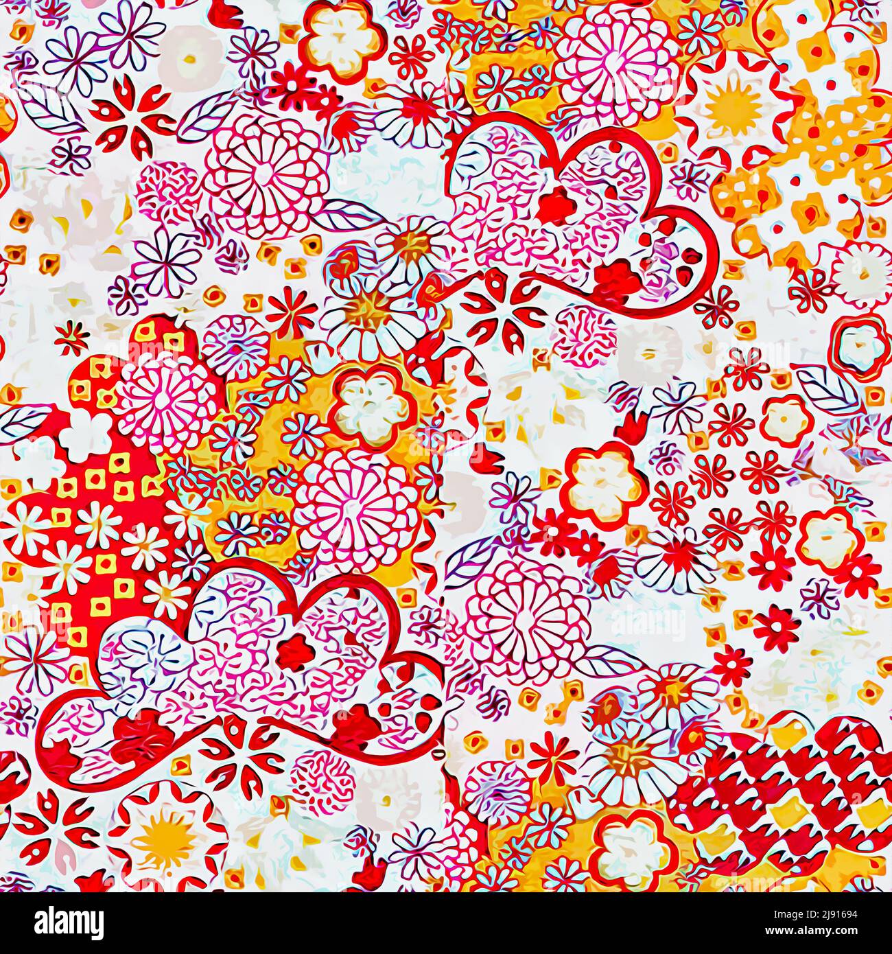 Textile and wallpaper patterns. A printable digital illustration work ...
