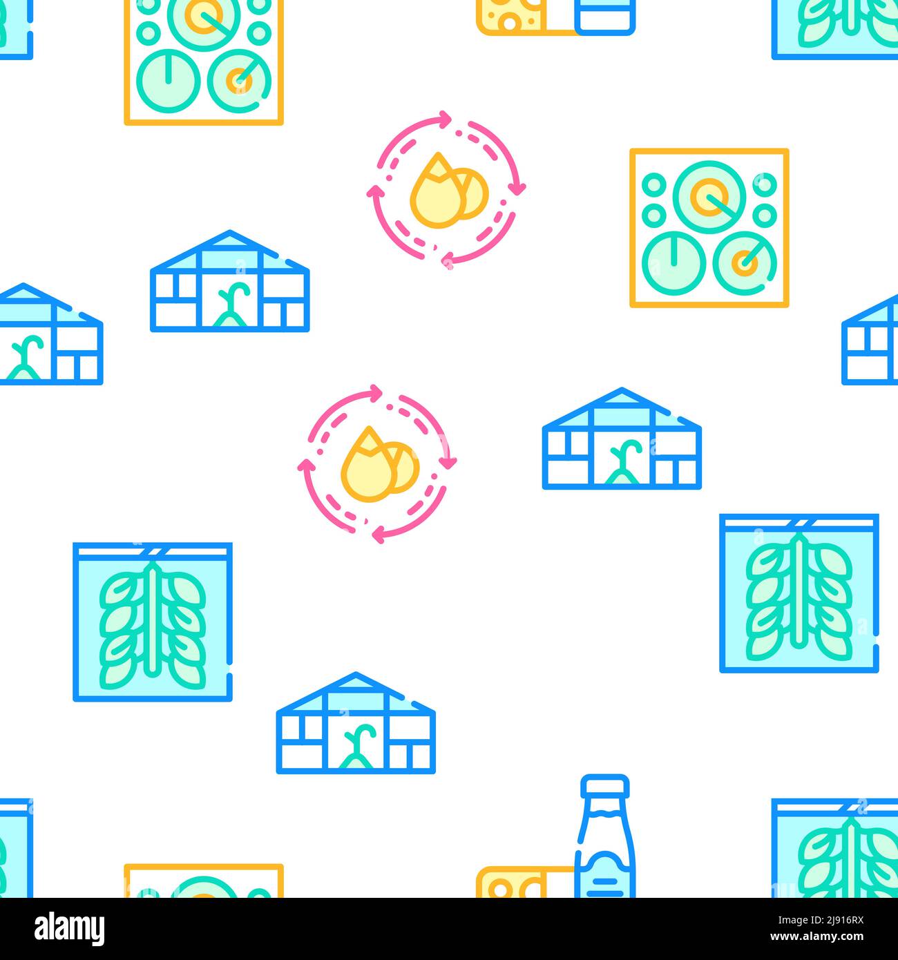 Organic Eco Farming Collection Icons Set Vector Stock Vector Image ...