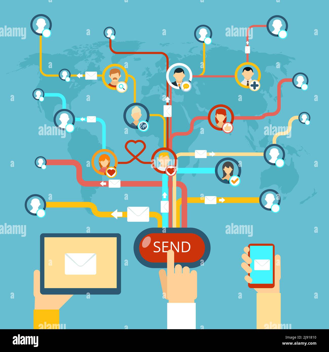 Email marketing. Internet concept communication technology, message and ...