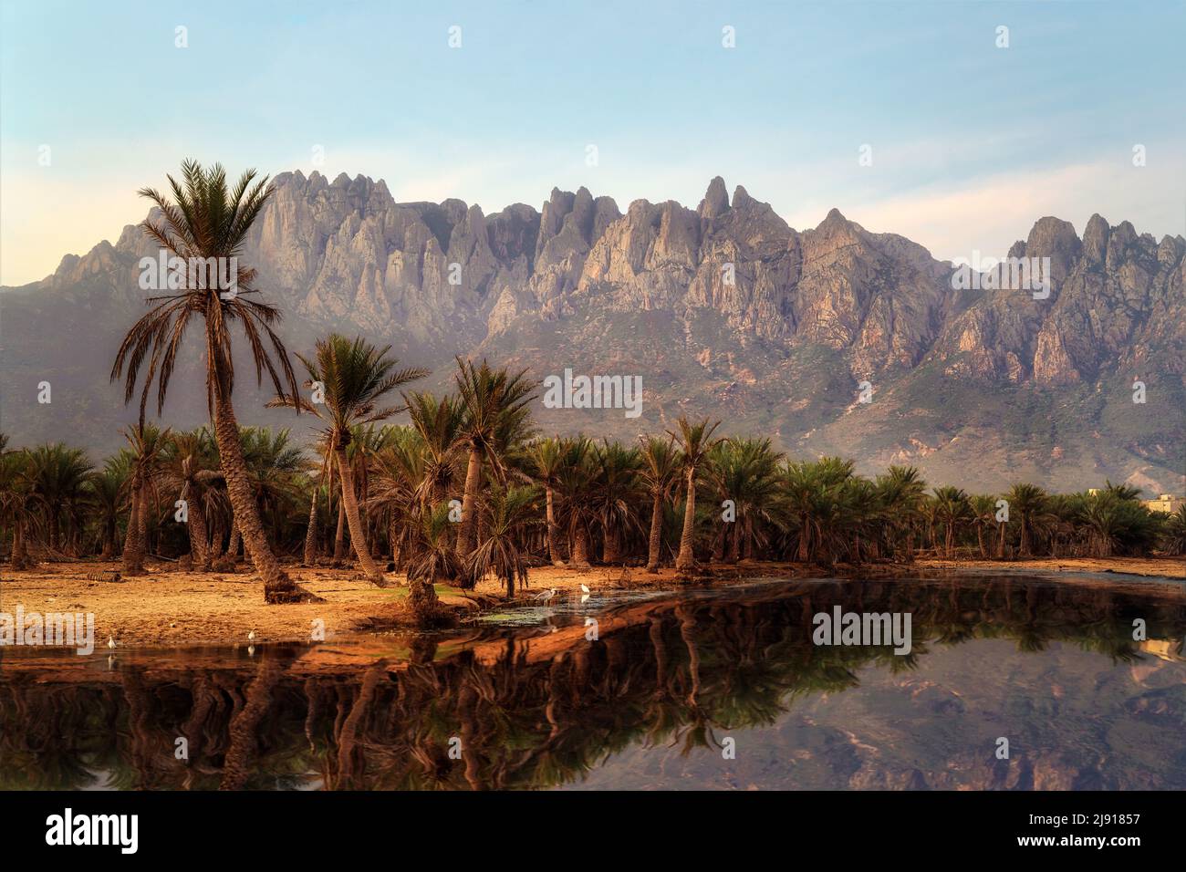 Diksam plateau mountain range in  Socotra, Yemen, taken in November 2021, post processed using exposure bracketing Stock Photo