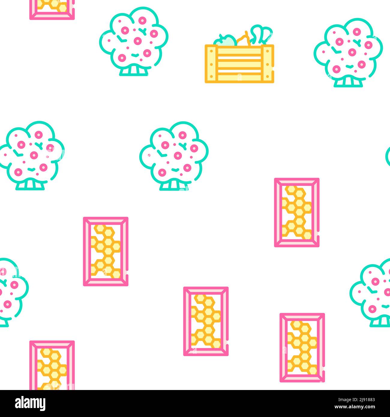 Organic Eco Farming Collection Icons Set Vector Stock Vector Image ...
