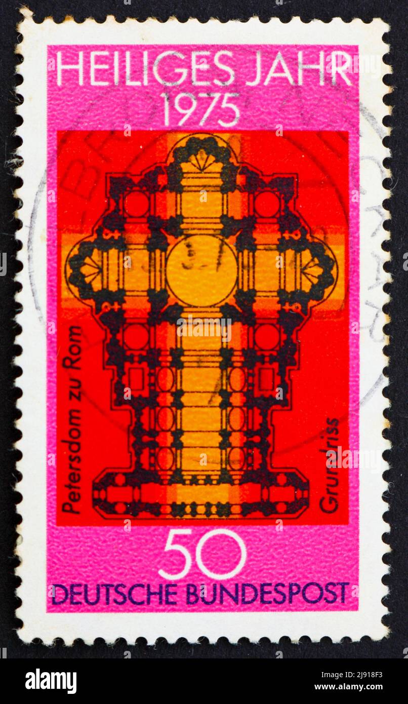 GERMANY - CIRCA 1975: a stamp printed in the Germany shows Plan of St ...