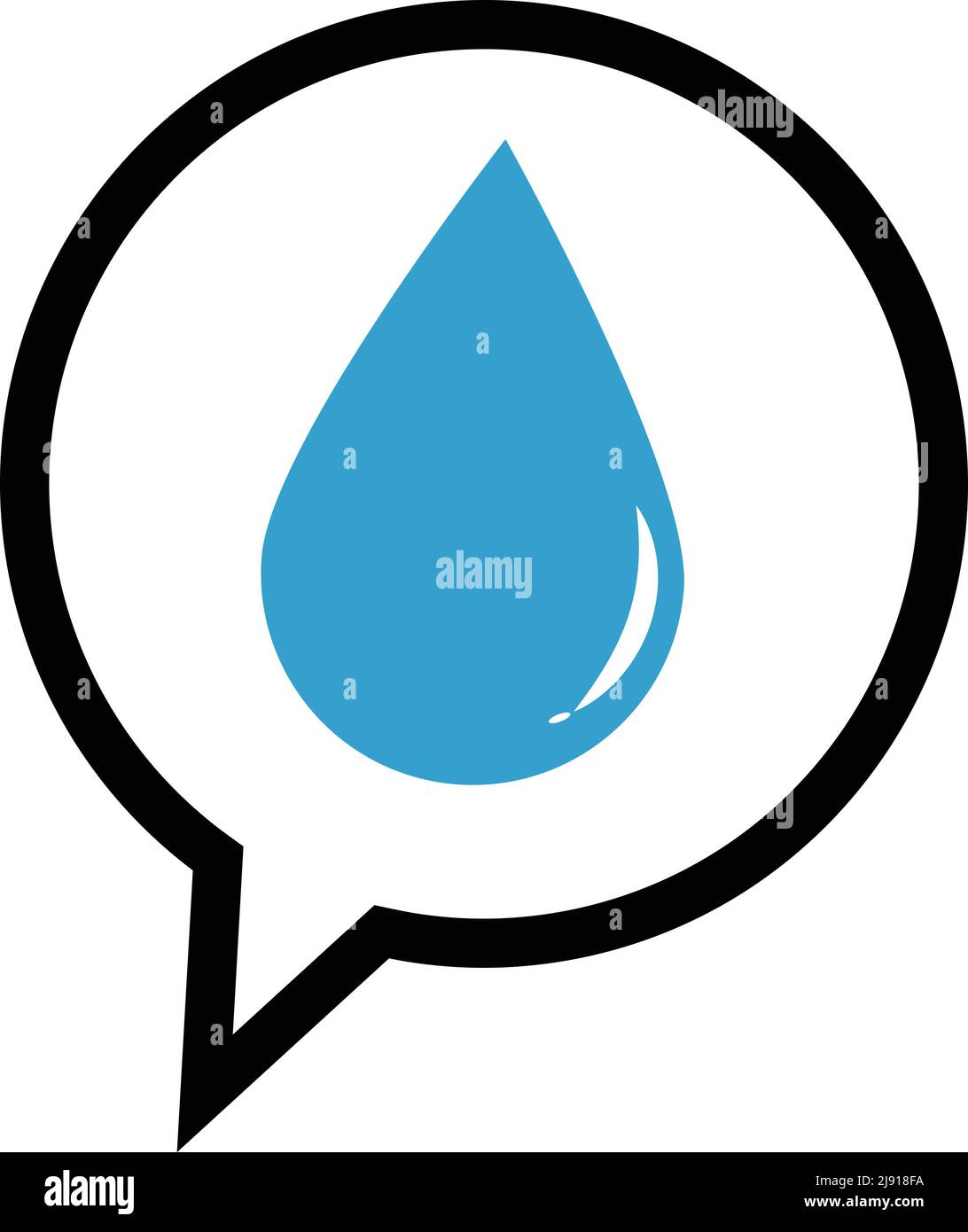 Water droplets icon in speech bubble. Vector expressing tension. Editable vector. Stock Vector