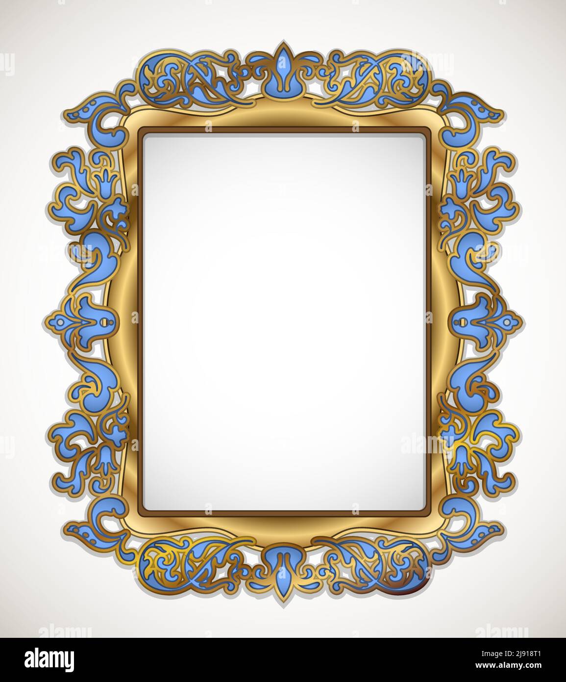 Floral blue gold frame Stock Vector Images - Alamy