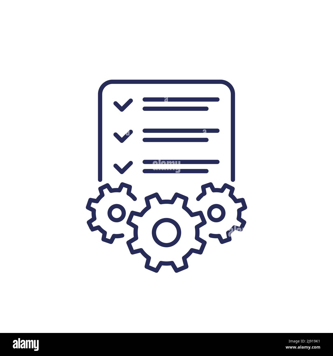 Procedures, project line icon with checklist Stock Vector Image & Art ...