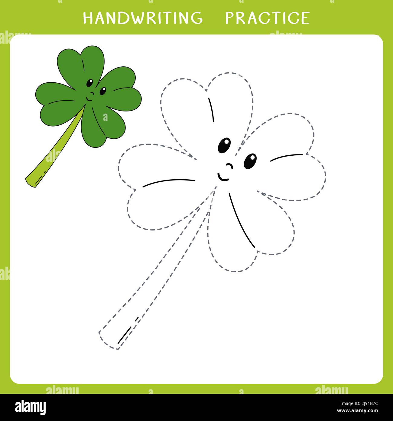 Cute clover leaf for coloring book Stock Photo