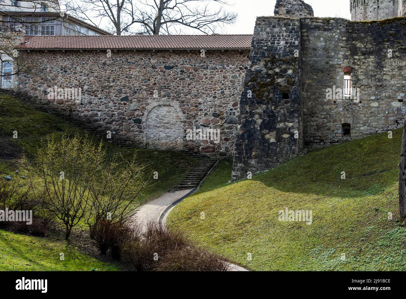 Ruins of medieval castle in Cesis, Latvia Stock Photo