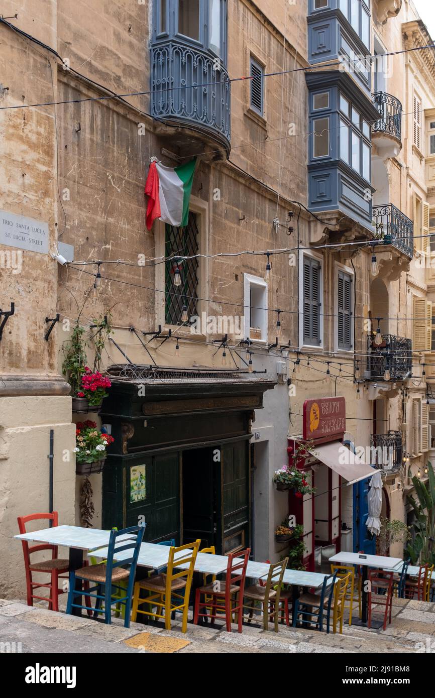 Side Street, Valletta, Malta Stock Photo