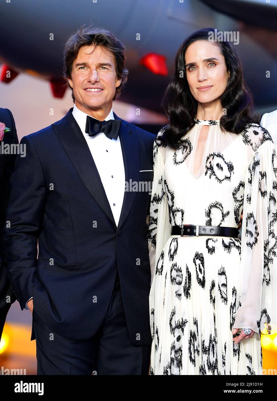 Tom Cruise and Jennifer Connelly attending the UK premiere of Top Gun:  Maverick at the Odeon Leicester Square, central London. Picture date:  Thursday May 19, 2022 Stock Photo - Alamy