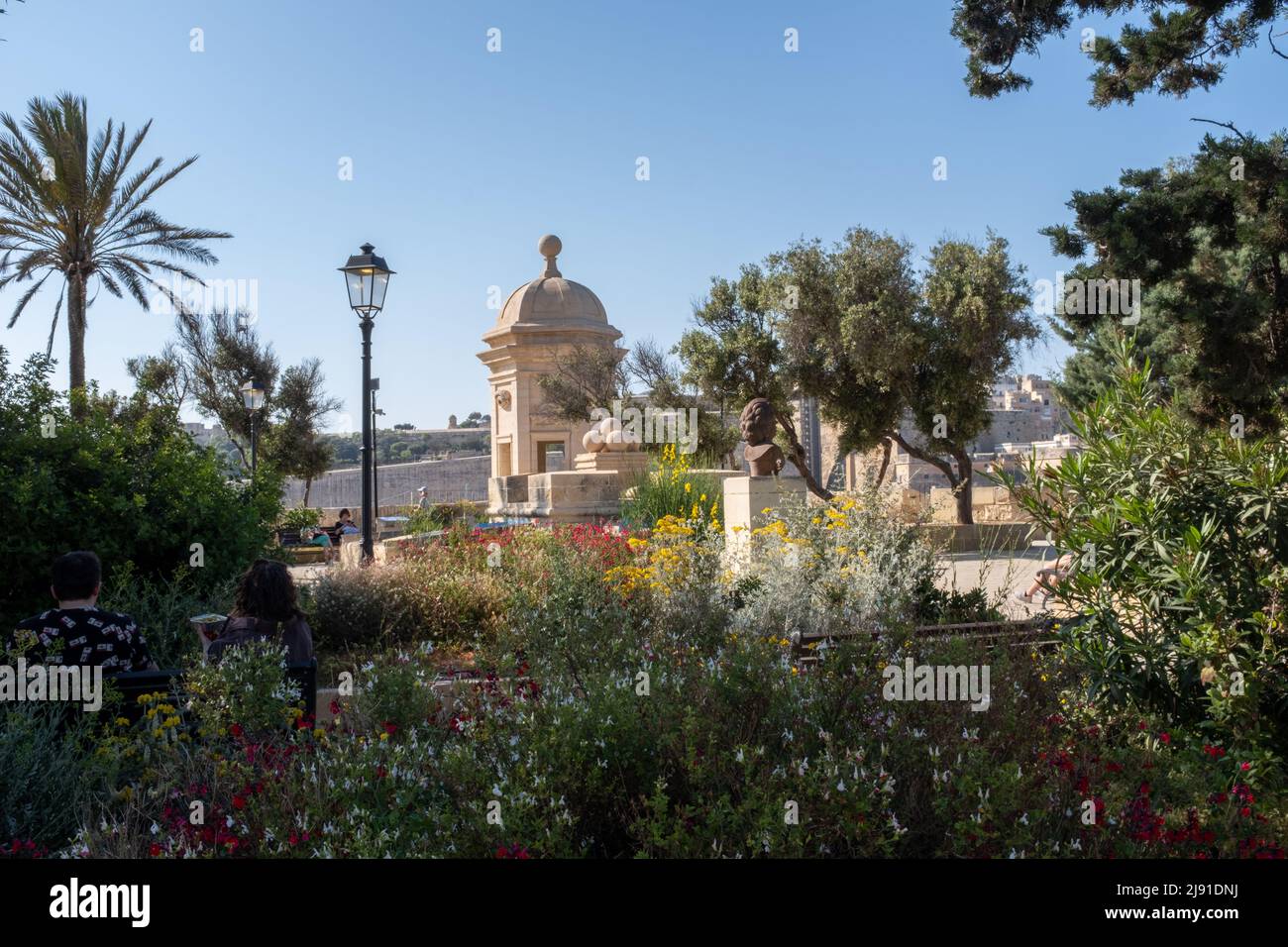 Gardjola Gardens, Senglea (L'Isla), The Three Cities, Malta Stock Photo