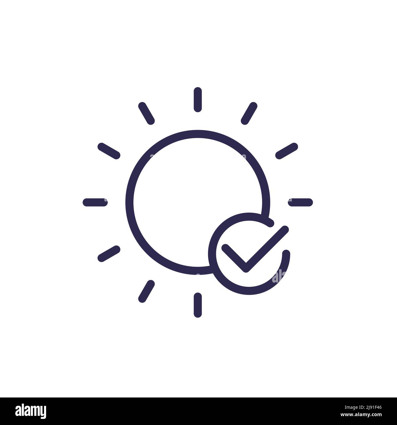 Sun and checkmark line icon Stock Vector Image & Art - Alamy