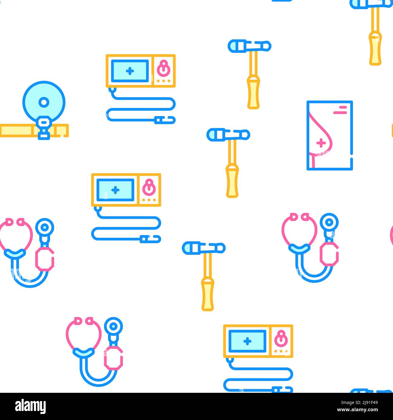 Medical Checkup Health Vector Seamless Pattern Stock Vector Image & Art