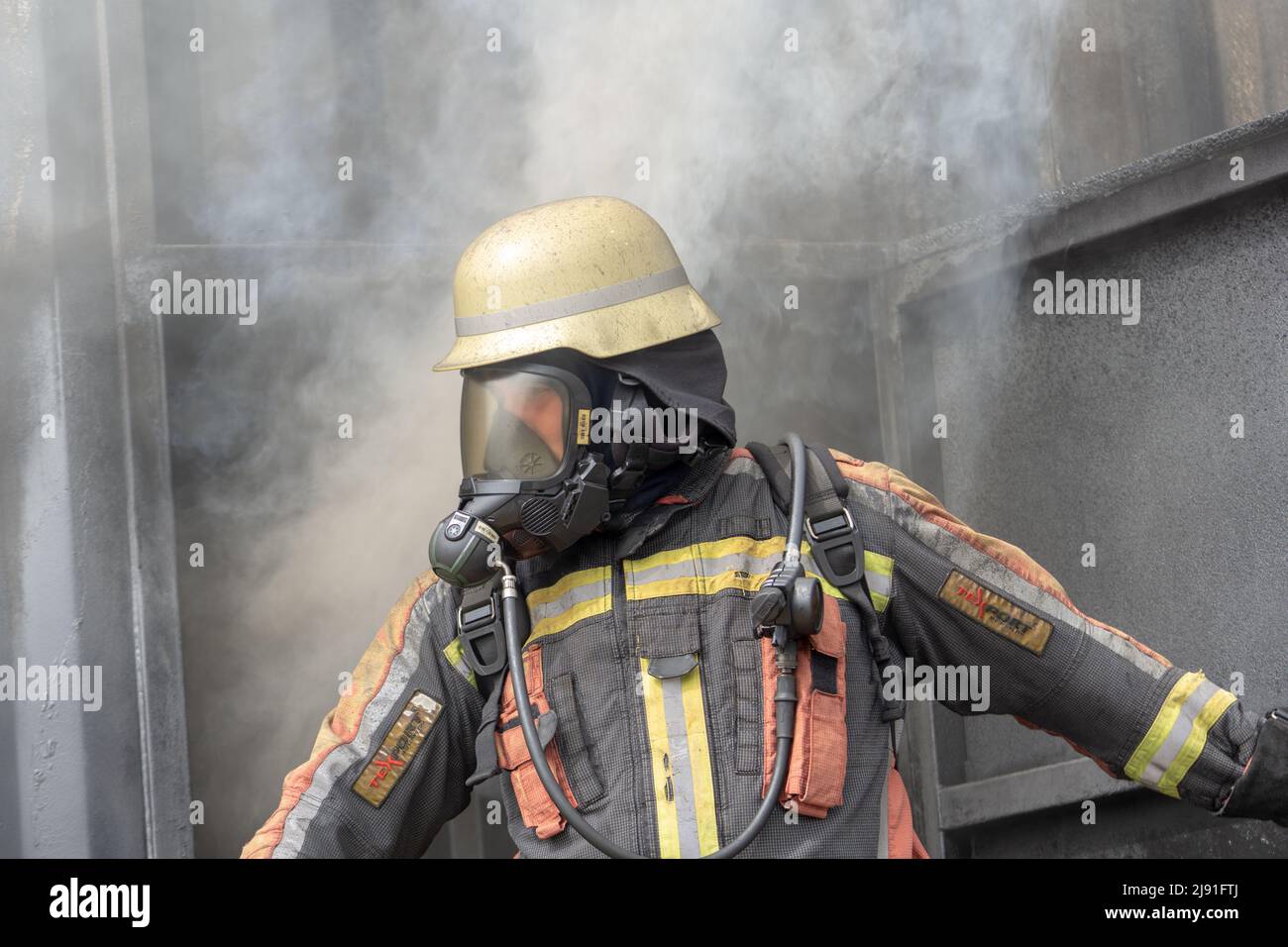 German Firefighter Stock Photo