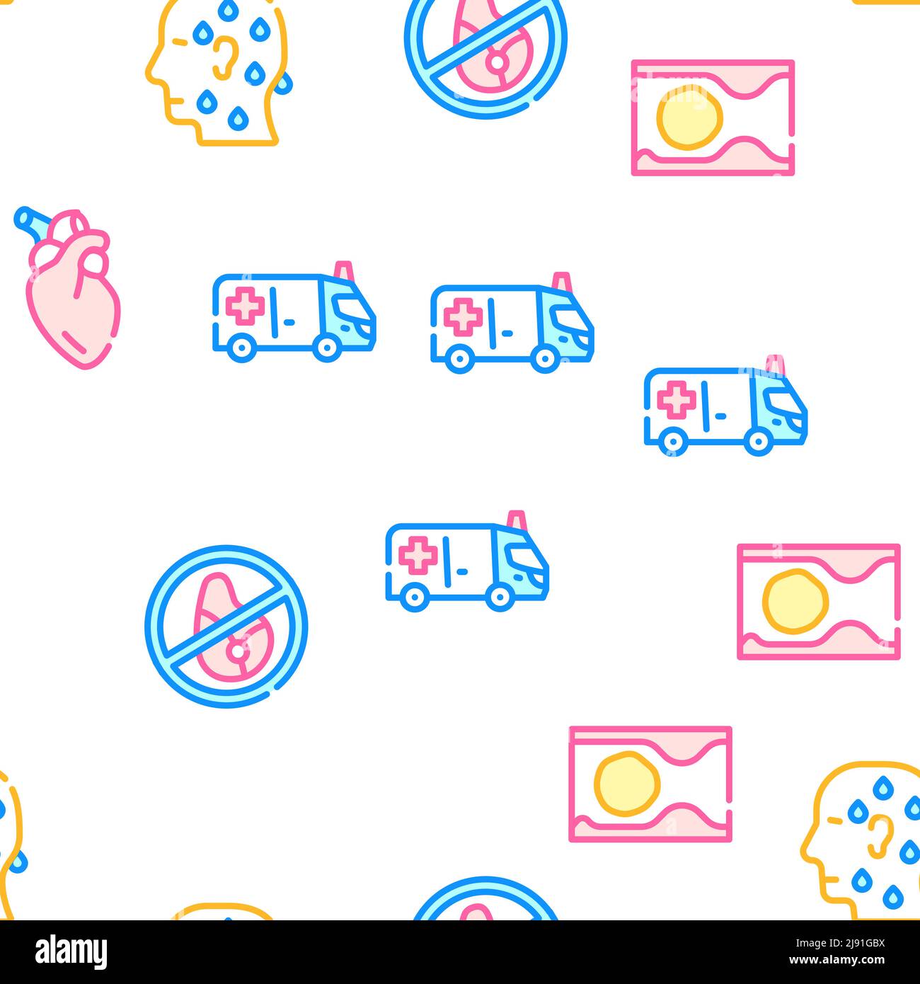 Heart Attack Disease Vector Seamless Pattern Stock Vector Image & Art ...
