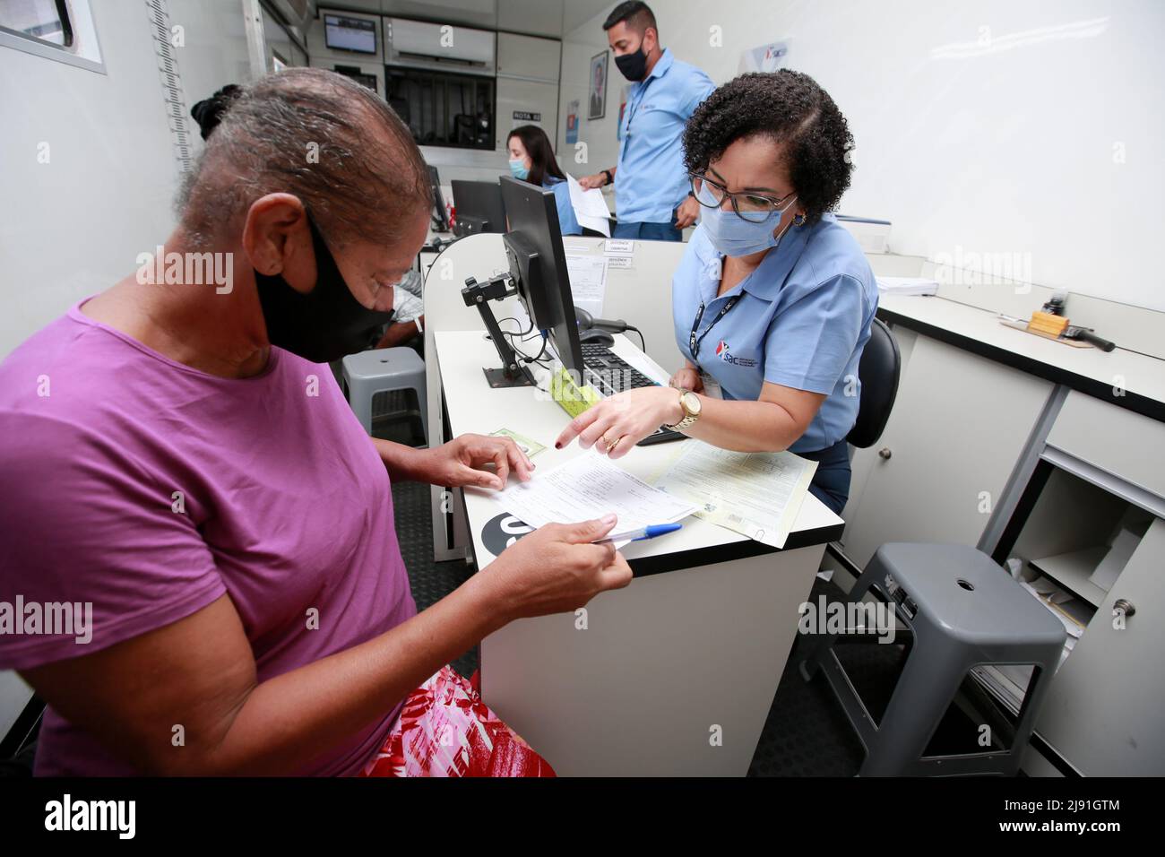 ibotirama, bahia, brazil - may 18, 2022: making identity cards for people during a public health program in the city of Ibotirama. Stock Photo