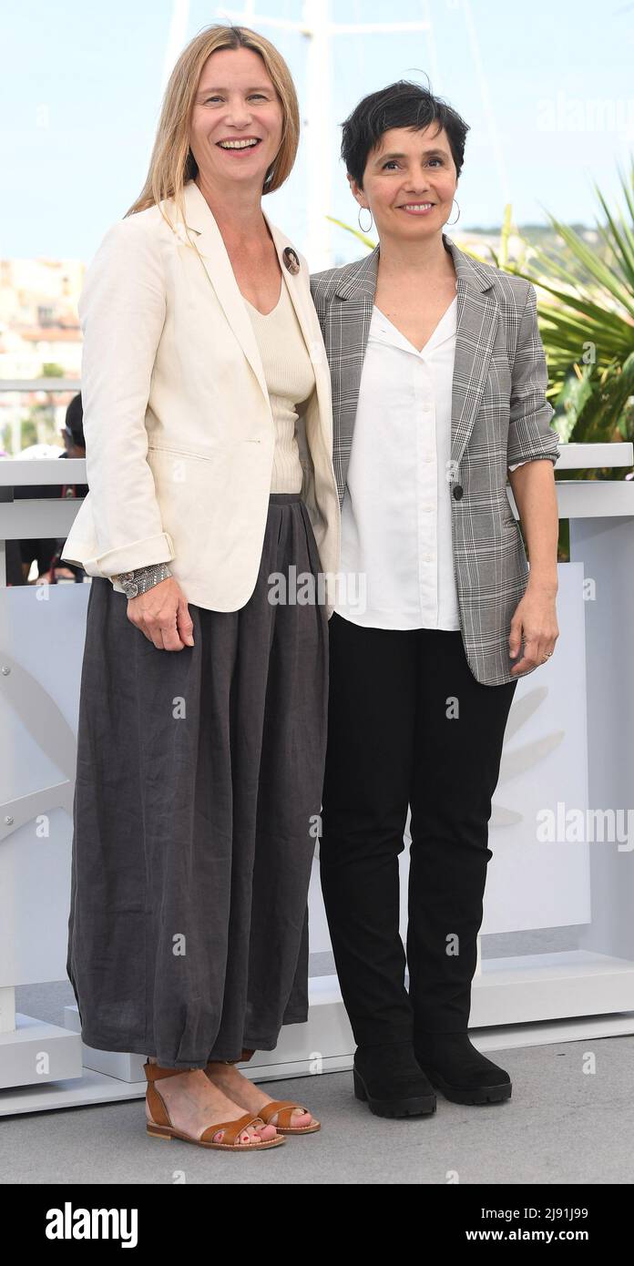 Cannes, France. 19th May, 2022. French actors director Lucie Caries and writer Clementine Deroudille attend the photo call for Romy, a Free Woman at Palais des Festivals at the 75th Cannes Film Festival, France on Thursday, May 19, 2022. Photo by Rune Hellestad/ Credit: UPI/Alamy Live News Stock Photo