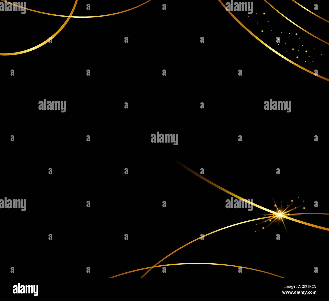 Vector black abstract background. Dark background with golden thin ...