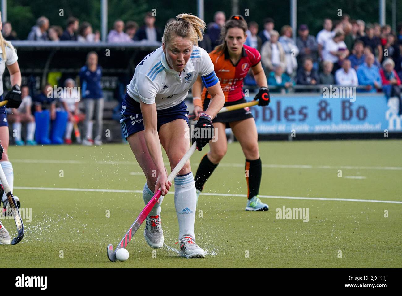 TILBURG, NETHERLANDS - MAY 19: Ireen van den Assem of Tilburg D1 during the  Play-Outs 2022 Hockey Dames match between Tilburg D1 and Oranje-Rood D1 at  Hockeyclub Tilburg on May 19, 2022