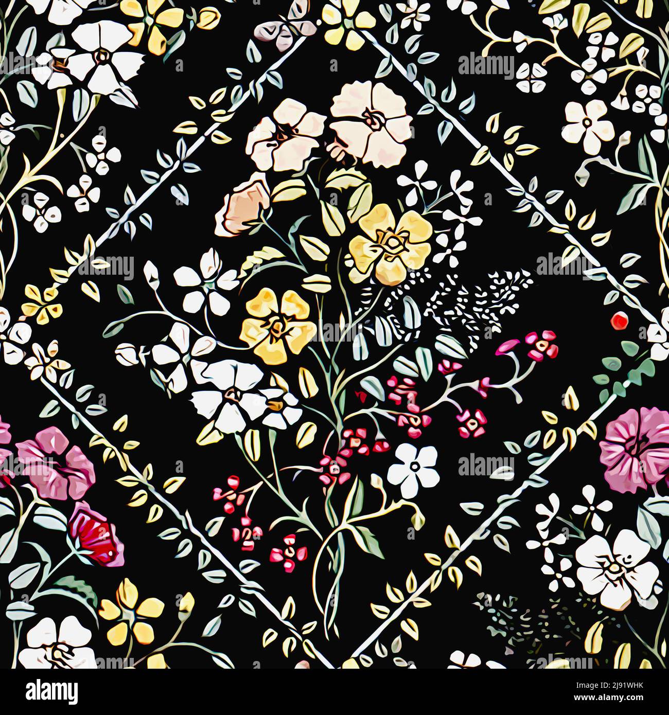 Textile and wallpaper patterns. A printable digital illustration work