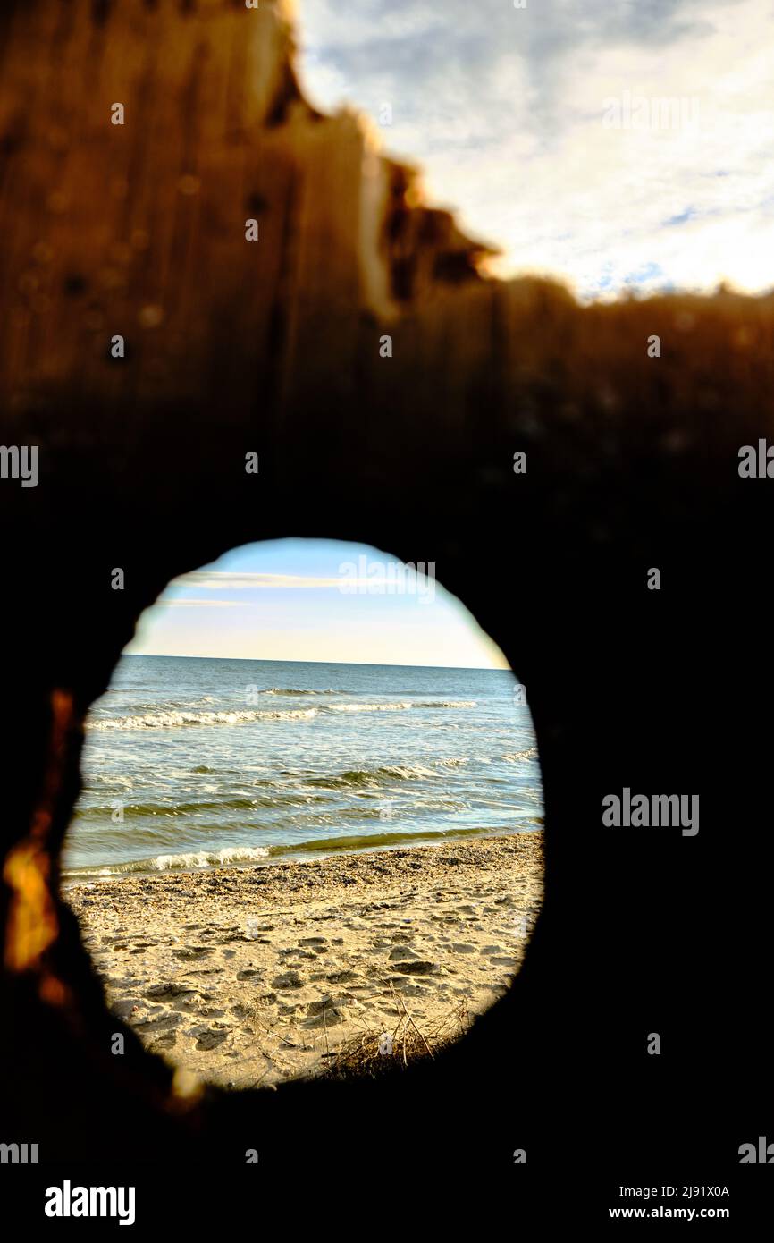 Wintery sea with splashes of hope Stock Photo