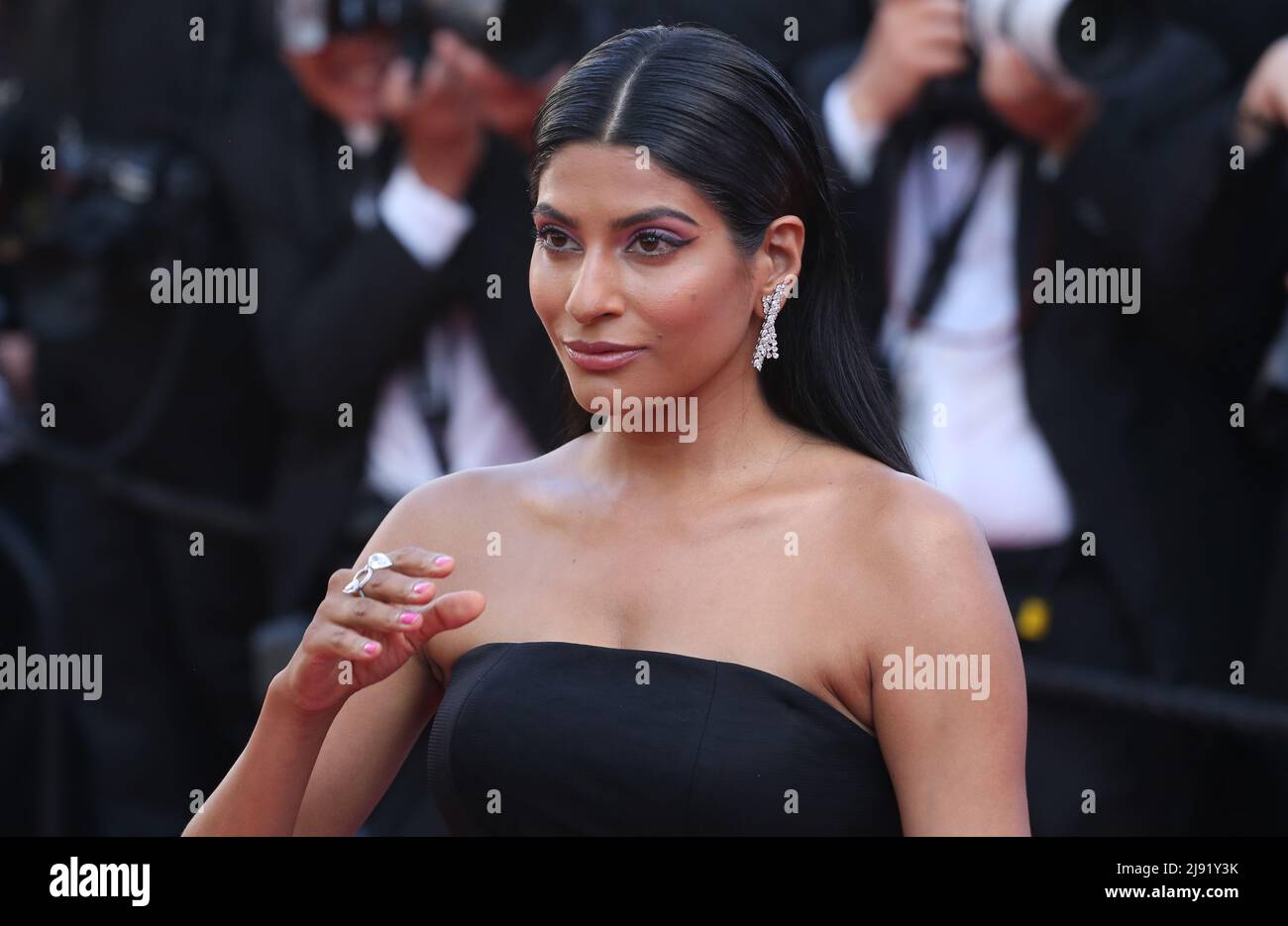 Cannes, France. 19th May, 2022. Farhana Bodi arriving on the red carpet