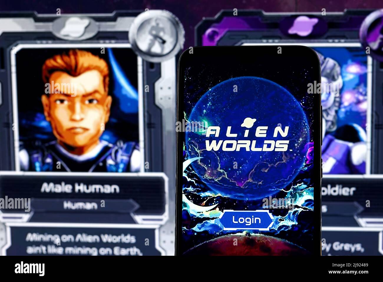 Alien Worlds editorial. Illustrative photo for news about Alien Worlds