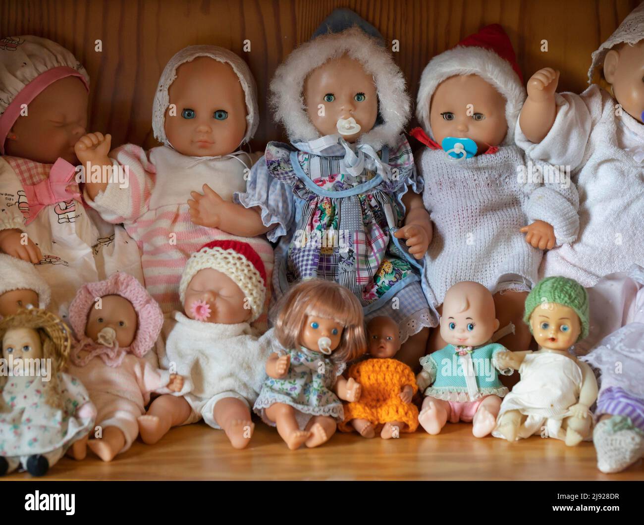 Decorative dolls and baby dolls, children's toys, symbolic image, Austria Stock Photo