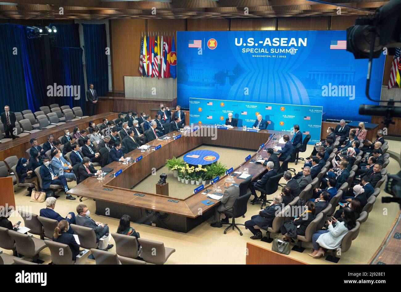 Washington, United States of America. 13 May, 2022. U.S President Joe Biden, takes part in the opening session of the U.S. - ASEAN Special Summit at the Department of State, May 13, 2022 in Washington, D.C.  Credit: Freddie Everett/U.S. State Department/Alamy Live News Stock Photo