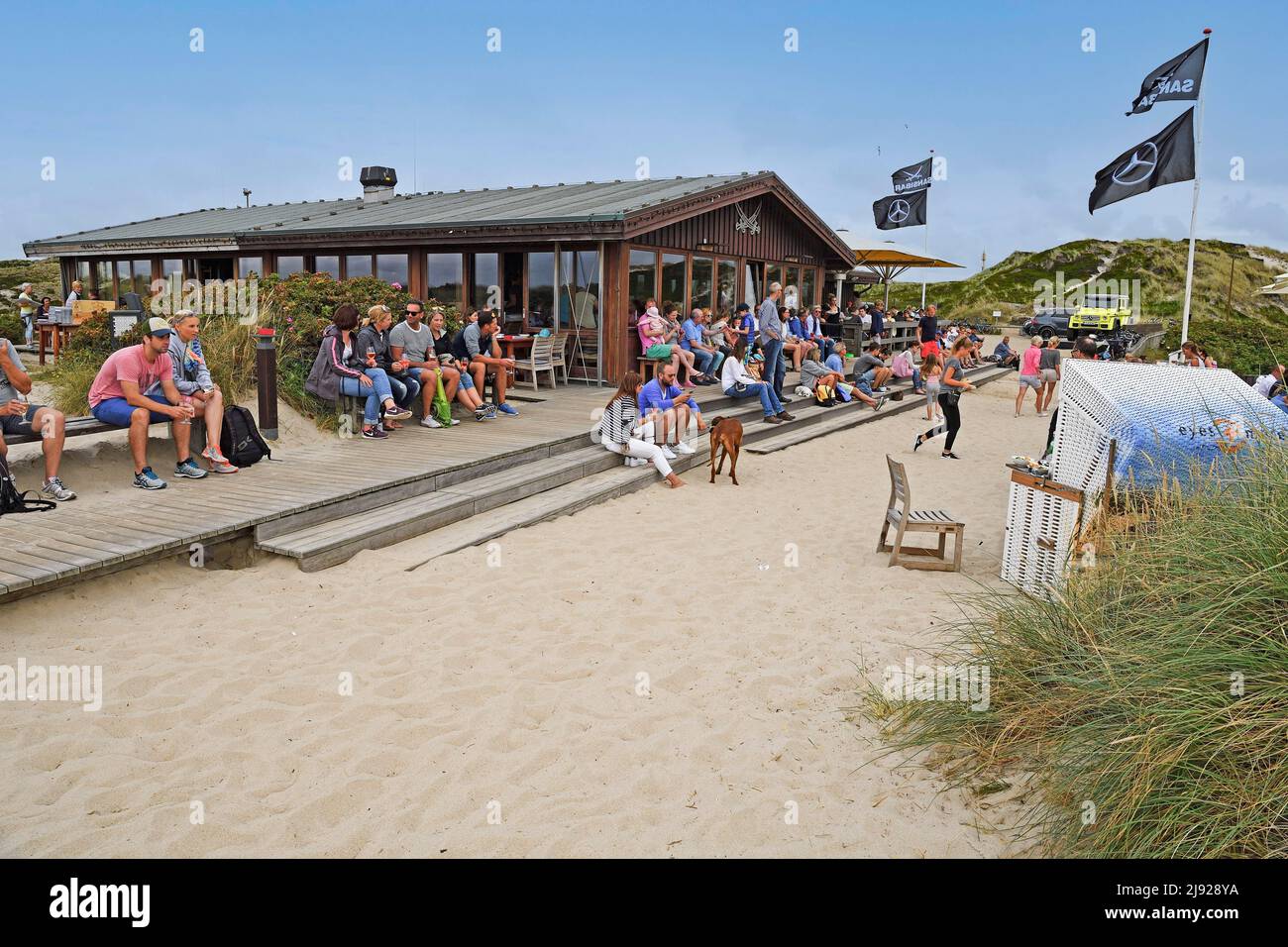 Cult restaurant Sansibar in the dunes of Ratum, Sylt, North Frisian Islands, North Frisia, Schleswig-Holstein, Germany Stock Photo