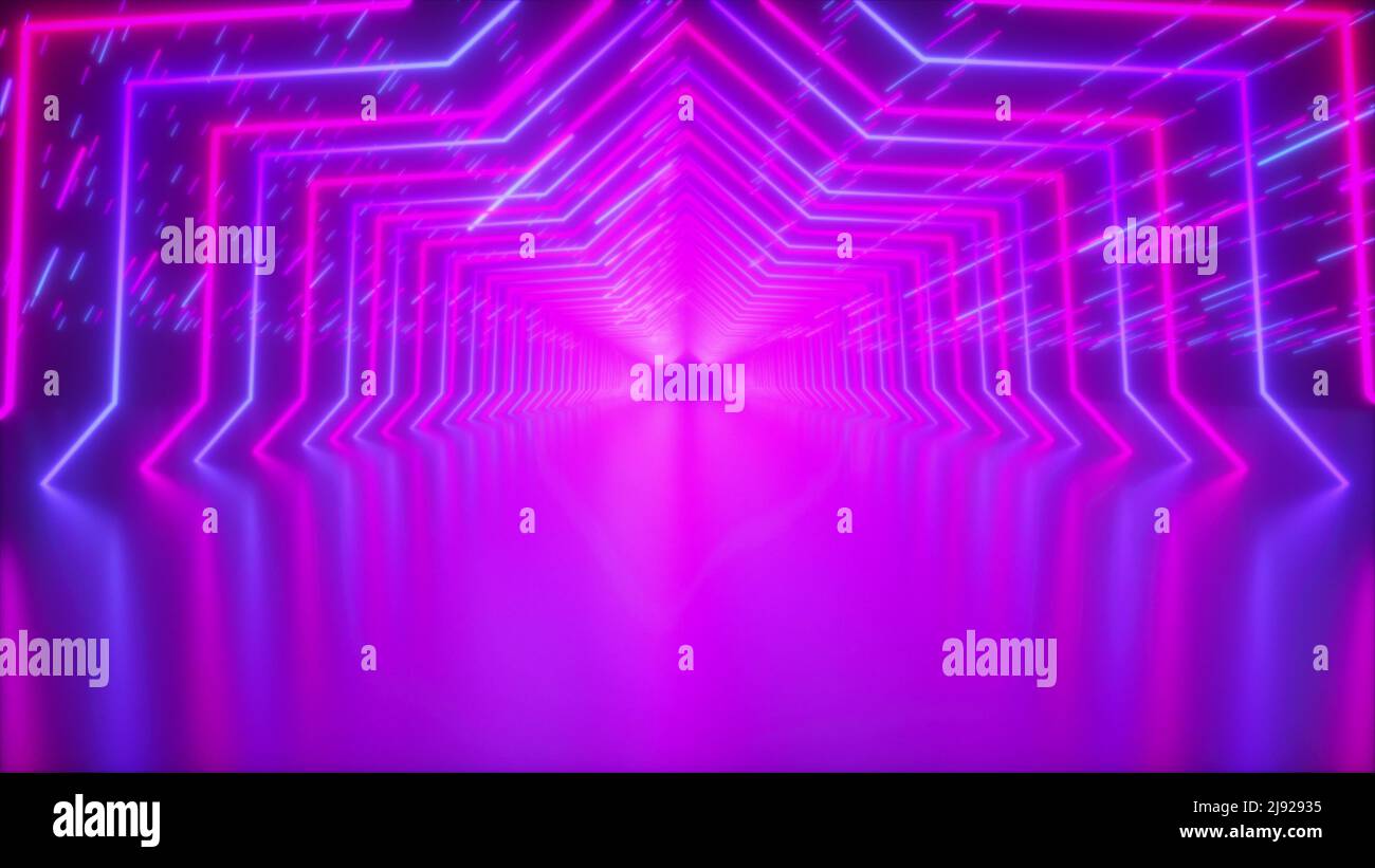 Neon tunnel. Computer generated 3d render Stock Photo - Alamy
