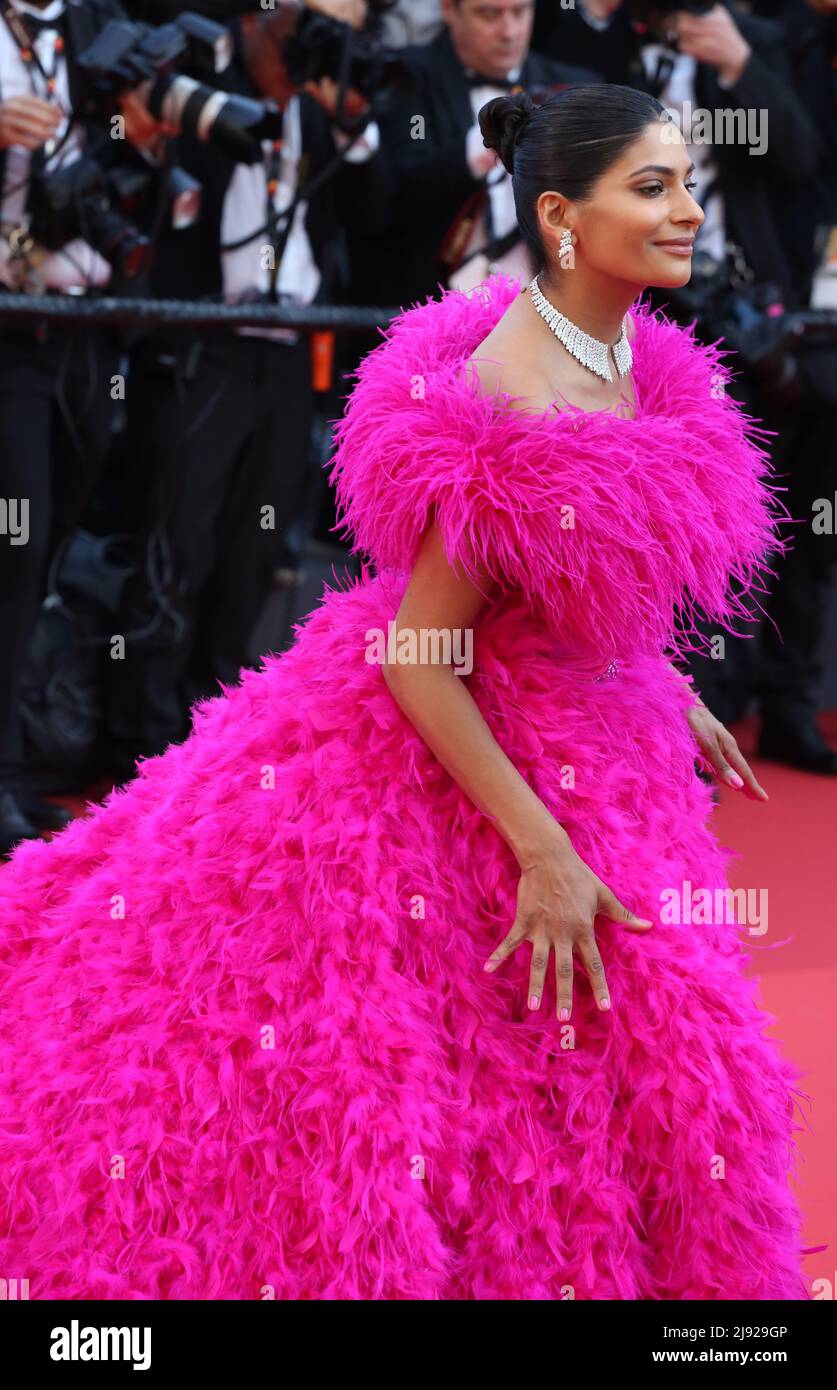 Cannes, France. 17th May, 2022. Farhana Bodi on the red carpet at the