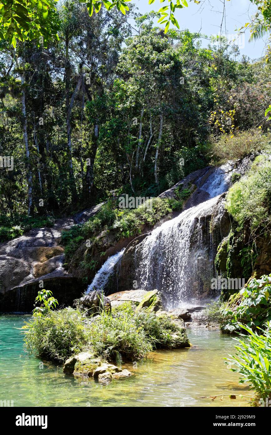 El Nicho waterfalls, on the water trail, Sendero Reino de las Aguas