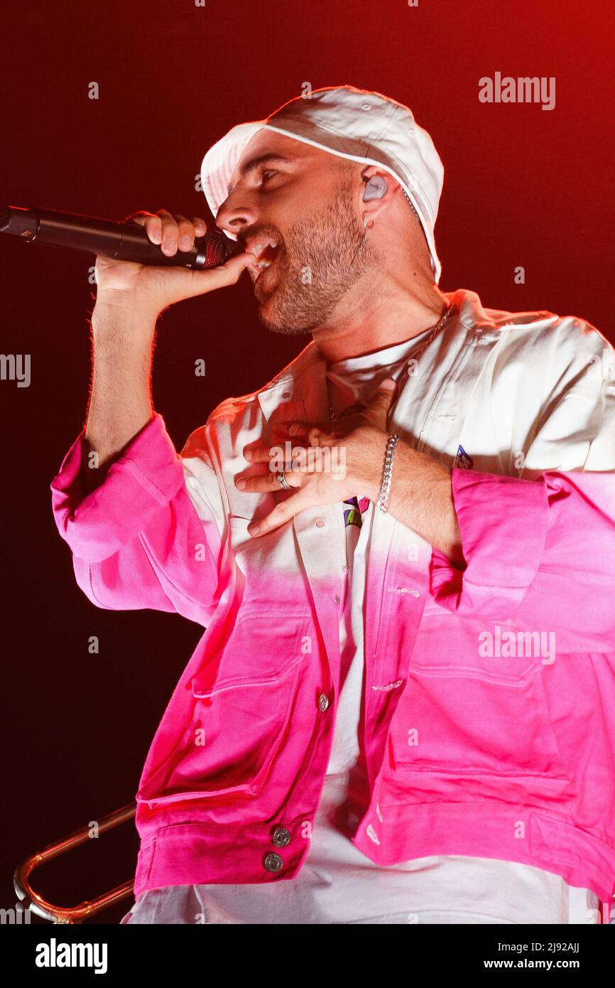 Madrid, Spain. 19th May, 2022. Singer Nil Moliner performs during the ...