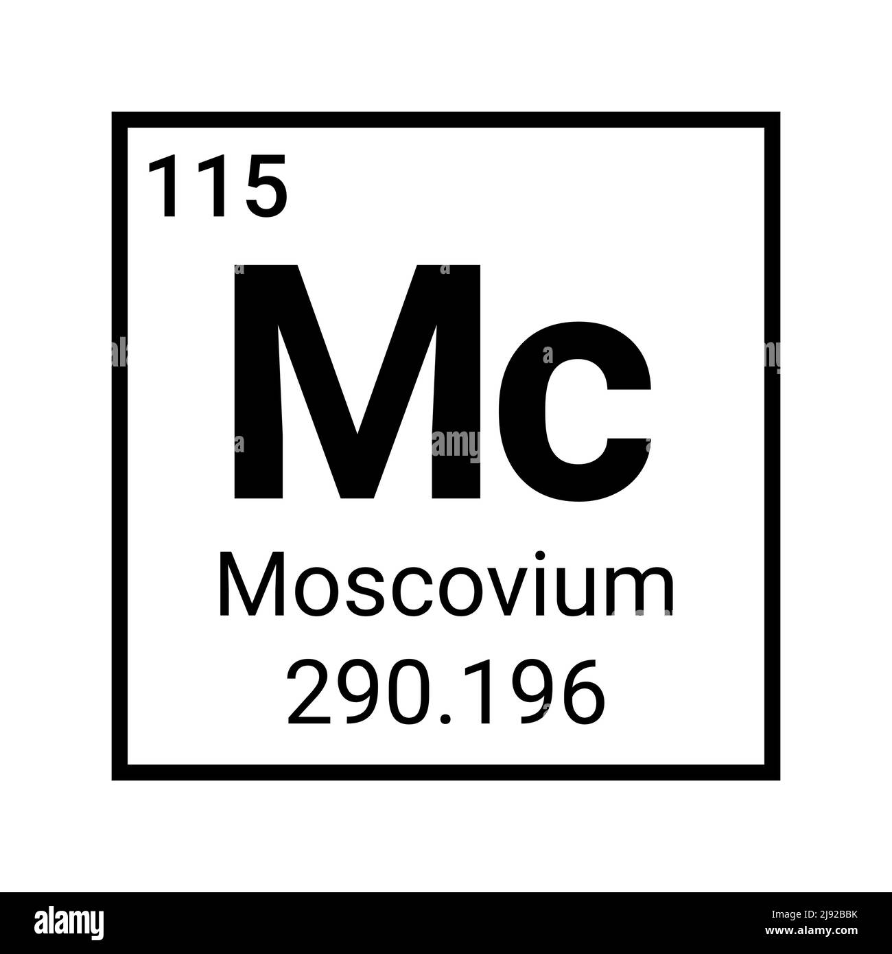 Moscovium periodic table element icon vector illustration Stock Vector
