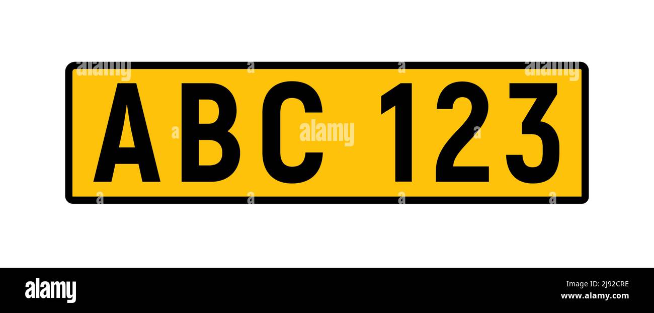 British uk car license plate template. GB car registration numberplate sign design Stock Vector