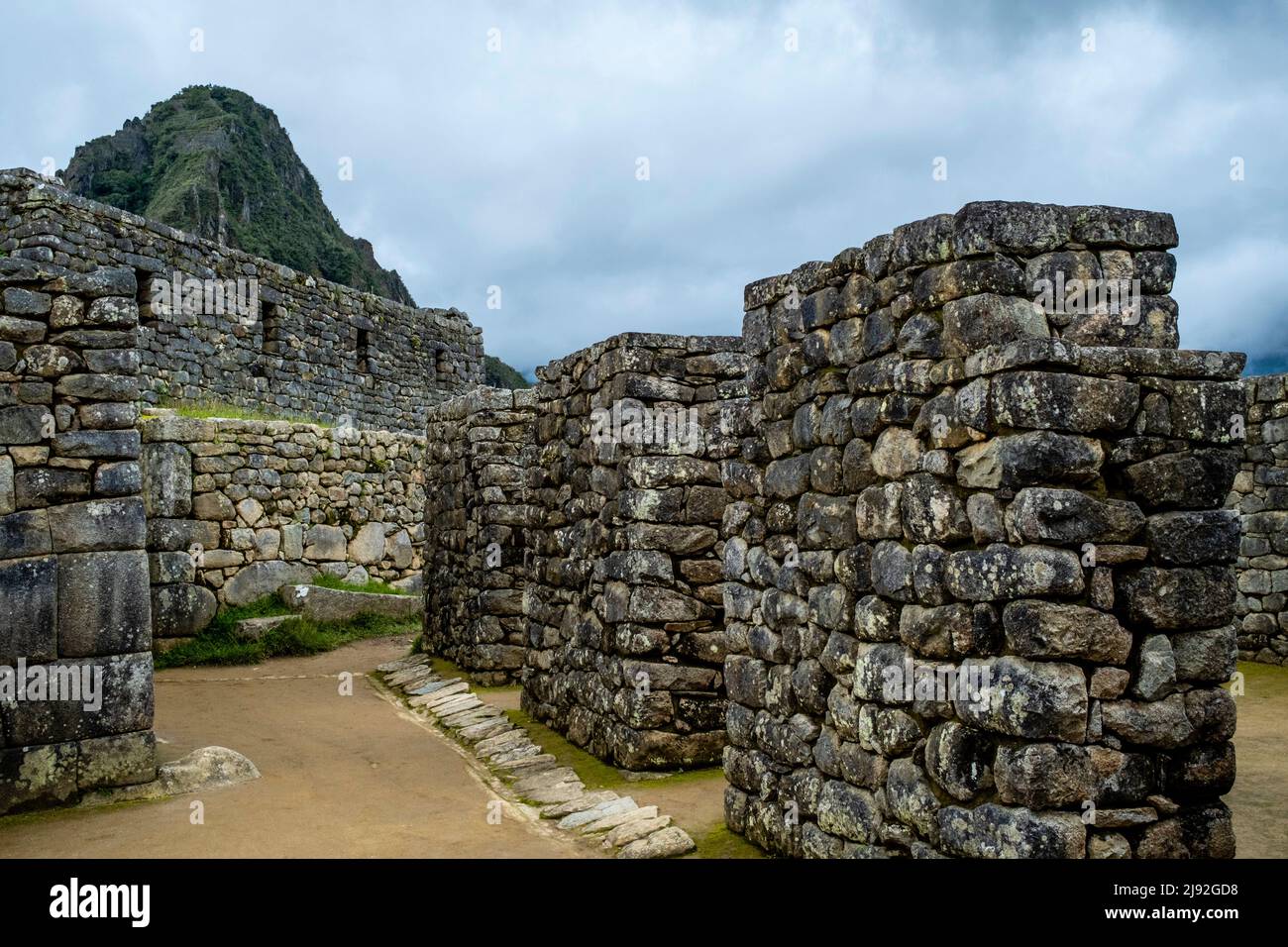 Dry-Stone Walls At Machu Picchu, Urubamba Province, Peru. Stock Photo