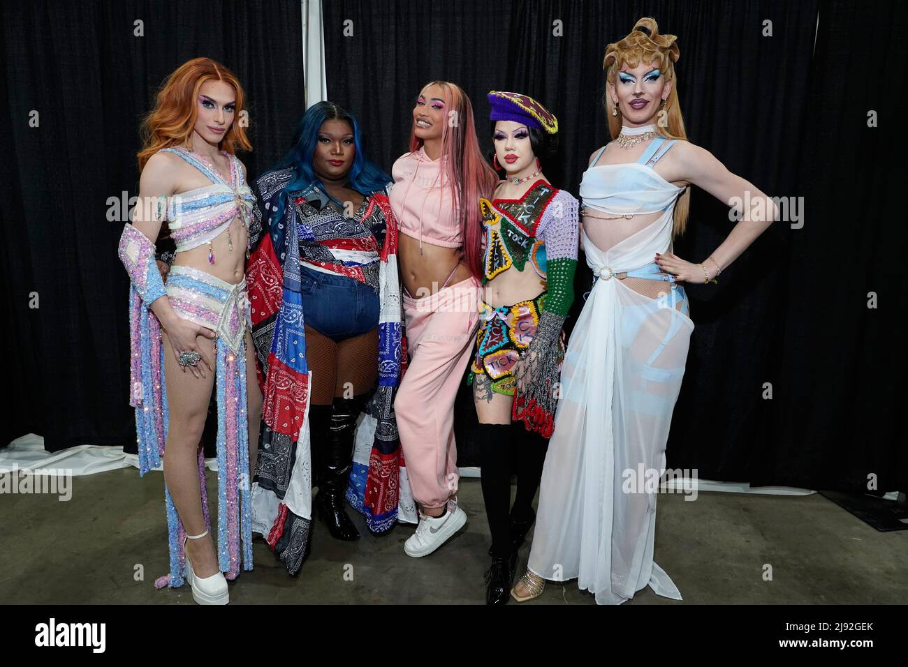 Jasmine Kennedie, Kornbread the snack Jeté, Kerri Colby, Willow Pill, Bosco during the 2022 RuPaul DragCon, Day 2, held at the LA Convention Center in Los Angeles, California, Friday, May 14, 2022.  Photo by Jennifer Graylock-Graylock.com Stock Photo