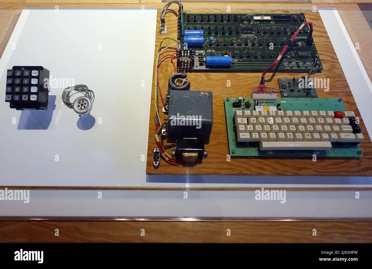 02.03.2018, Helsinki, , Finland - Components and keyboard of the first ...