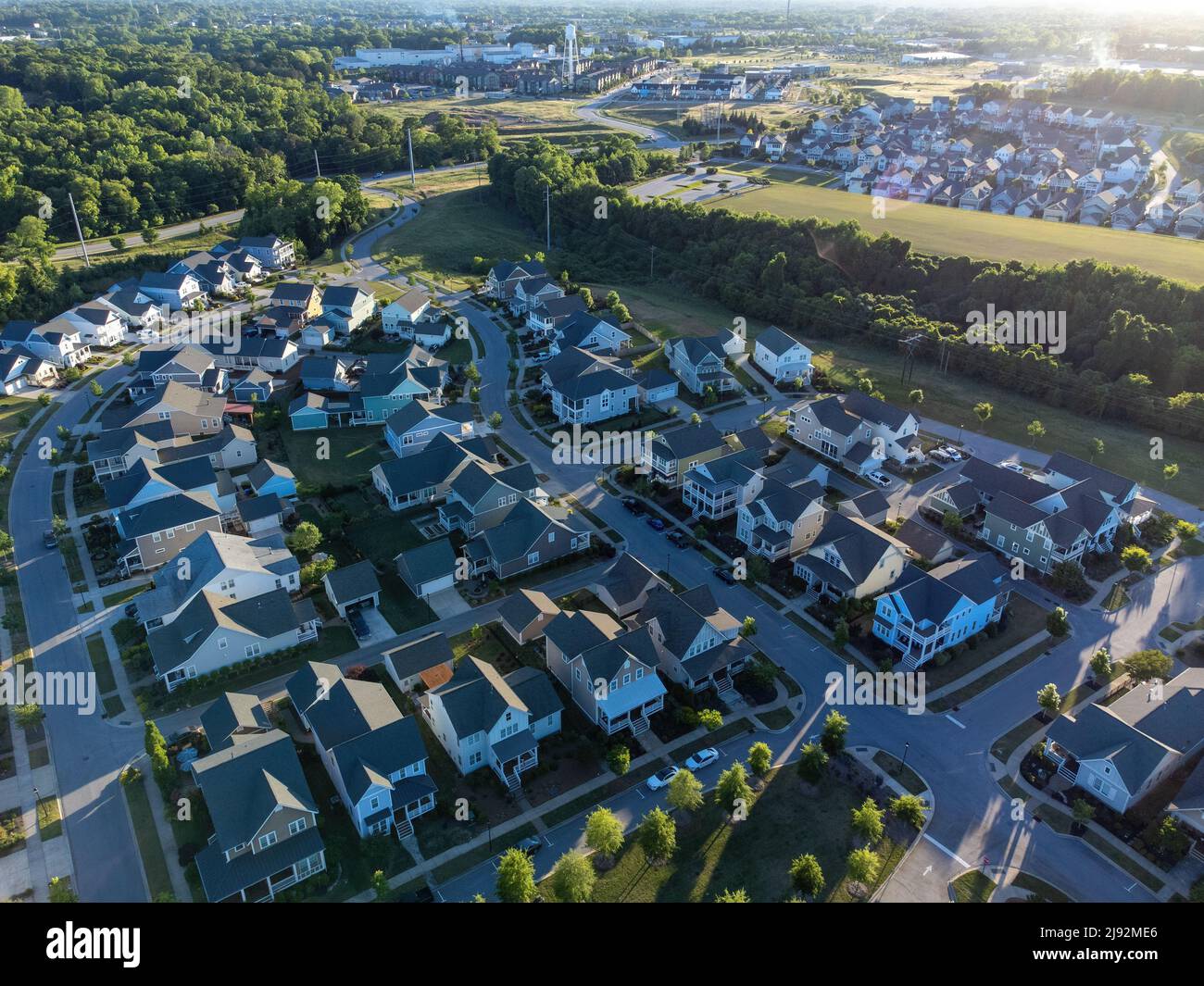 Aerial view of Riverwalk community in Rock Hill South Carolina, US
