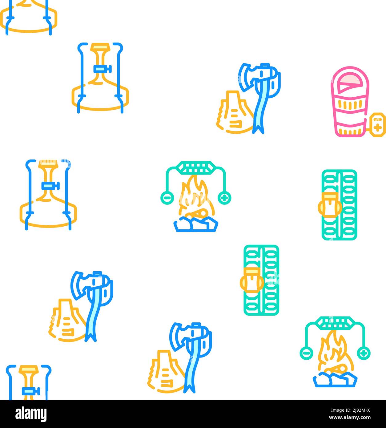 Adventure Equipment Vector Seamless Pattern Stock Vector Image & Art ...