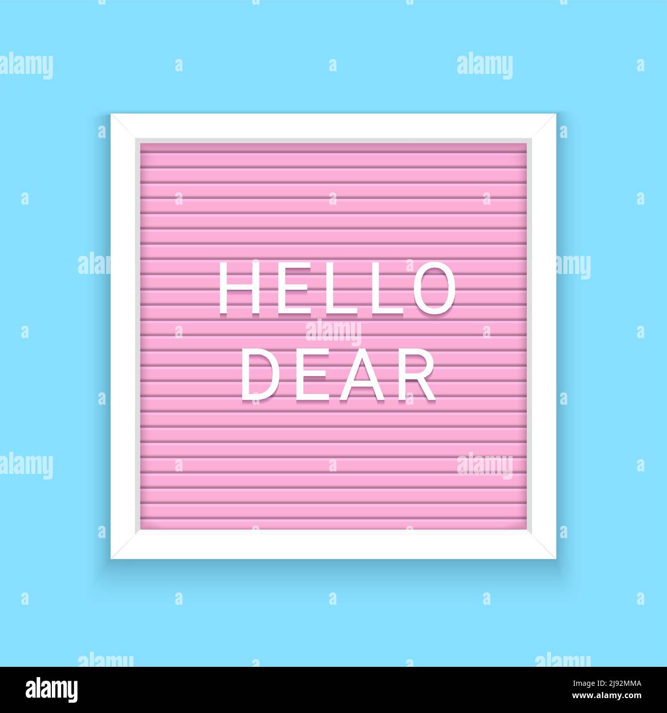 Hello pink letter board vector background. Letterboard pink type retro