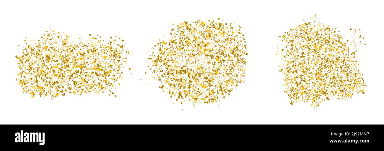 Glitter gold background sparkle dust vector confetti explosion. Golden