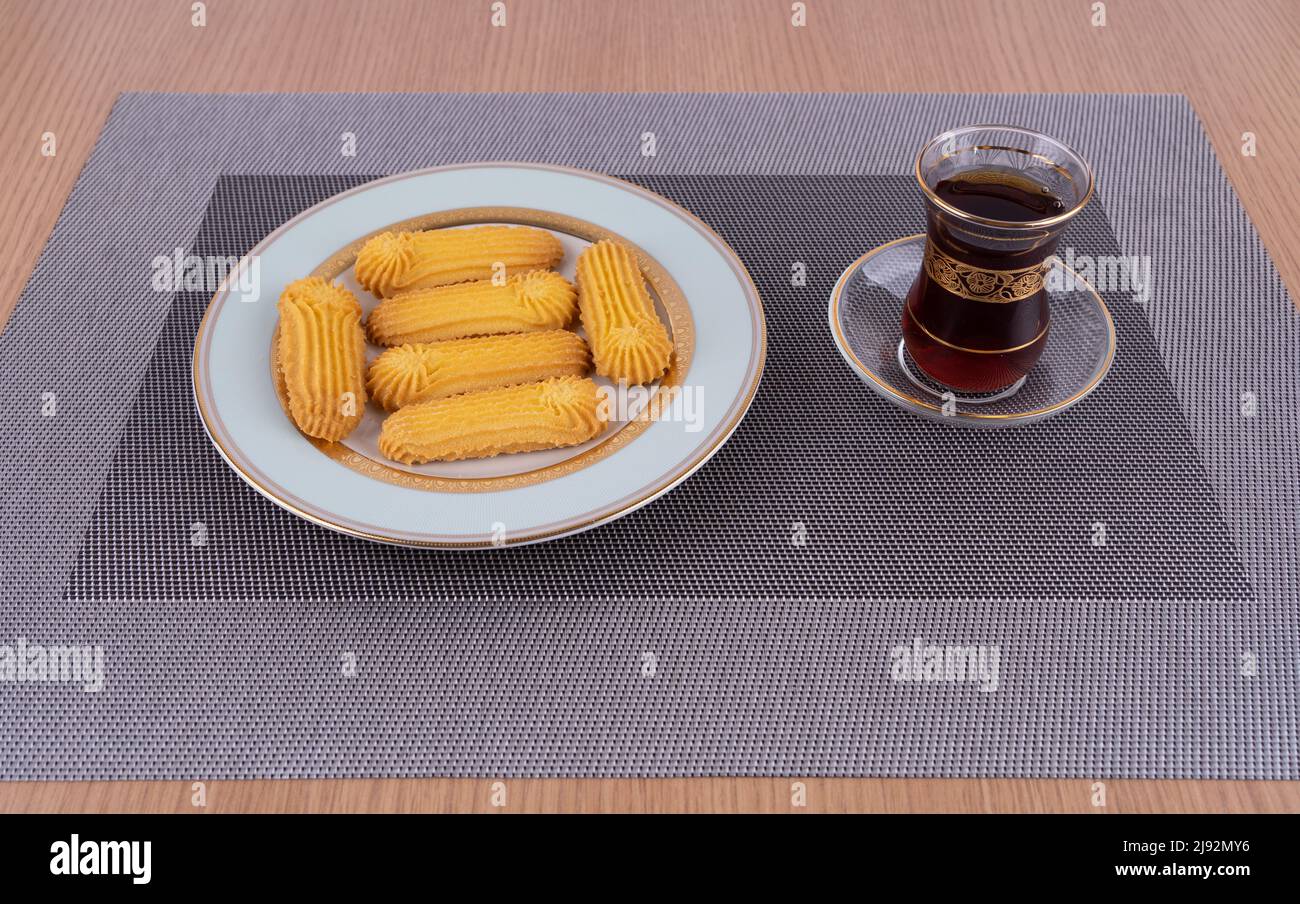 biscuits handmaded on a plate at white background Stock Photo