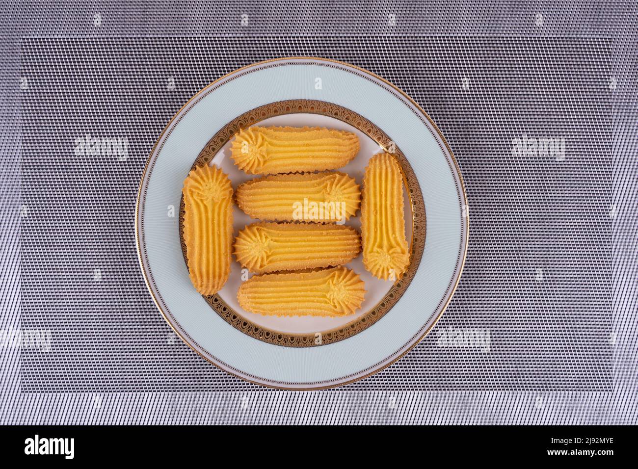 biscuits handmaded on a plate at white background Stock Photo
