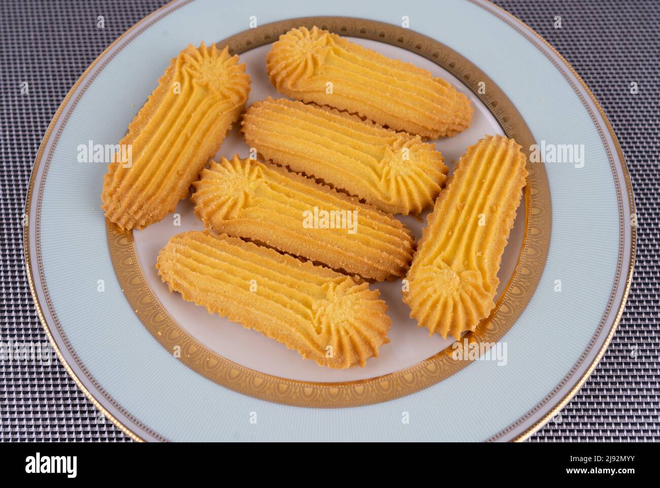 biscuits handmaded on a plate at white background Stock Photo