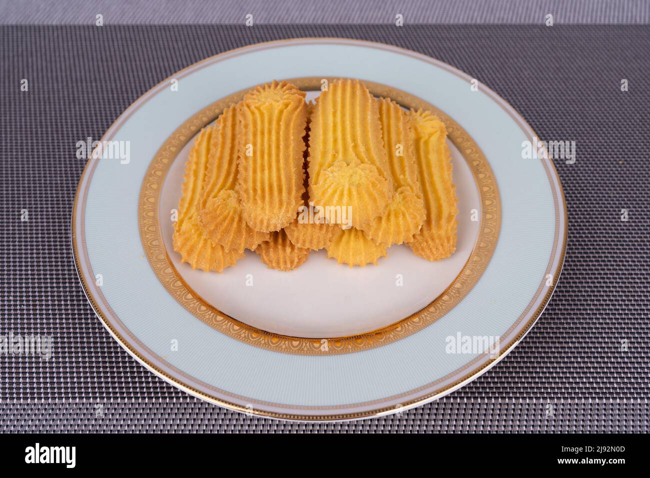 biscuits handmaded on a plate at white background Stock Photo