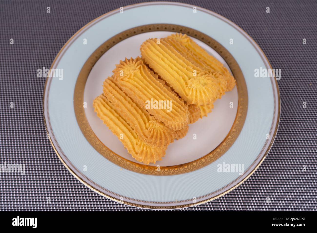 biscuits handmaded on a plate at white background Stock Photo