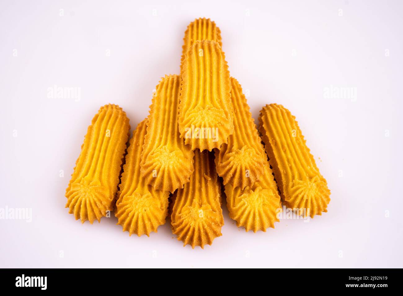biscuits handmaded on a plate at white background Stock Photo