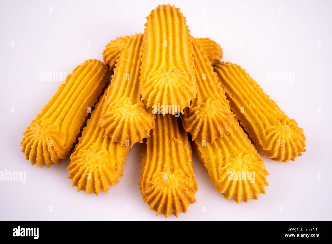 biscuits handmaded on a plate at white background Stock Photo